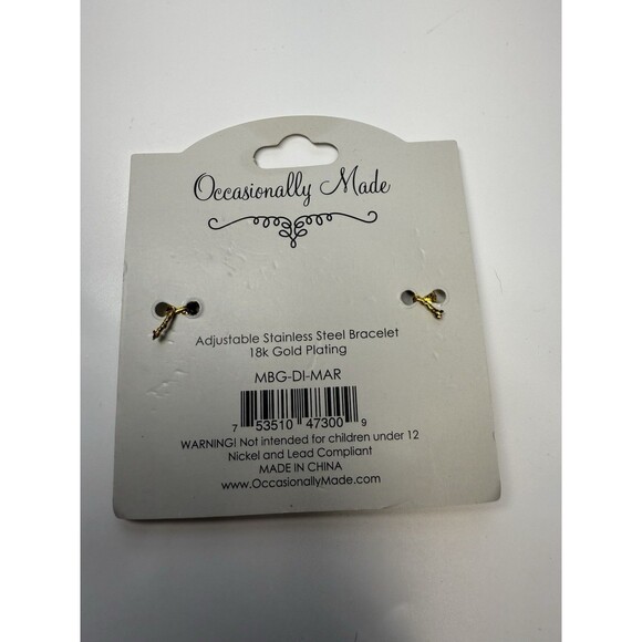 Occasionally Made Maternity Due In March Gold Tone Cuff Bracelet New - Picture 3 of 5